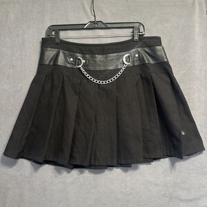 Royal Bones Mini Skirt Size XL Black Daang Goodman‎ Tripp Chain Goth Rave Punk